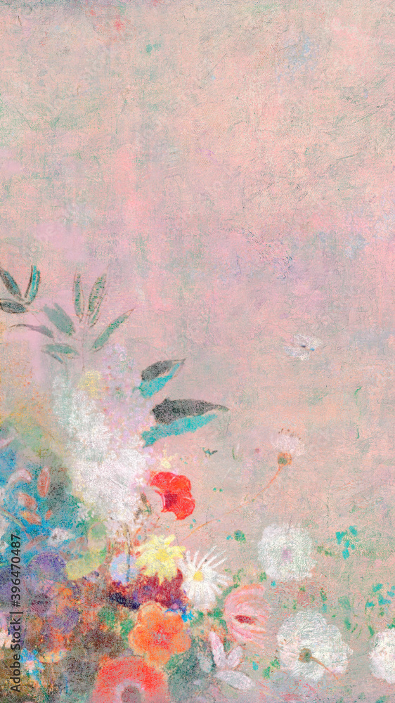 粉色花卉墙纹理背景