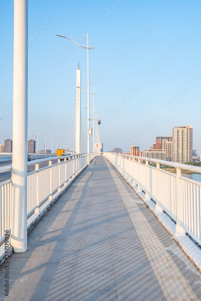 中国广州南沙第一座凤凰桥风光