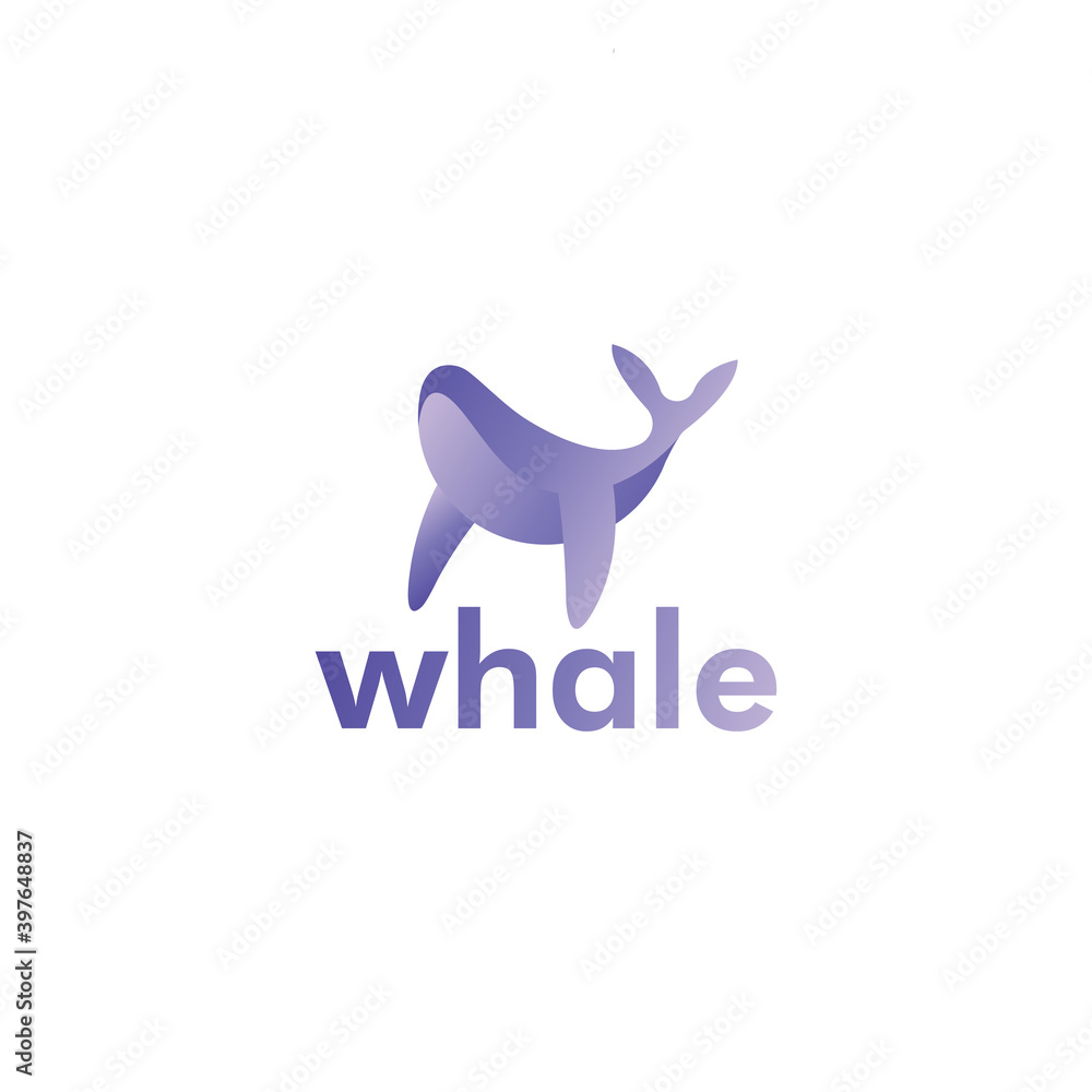 鲸鱼标志图标矢量设计理念