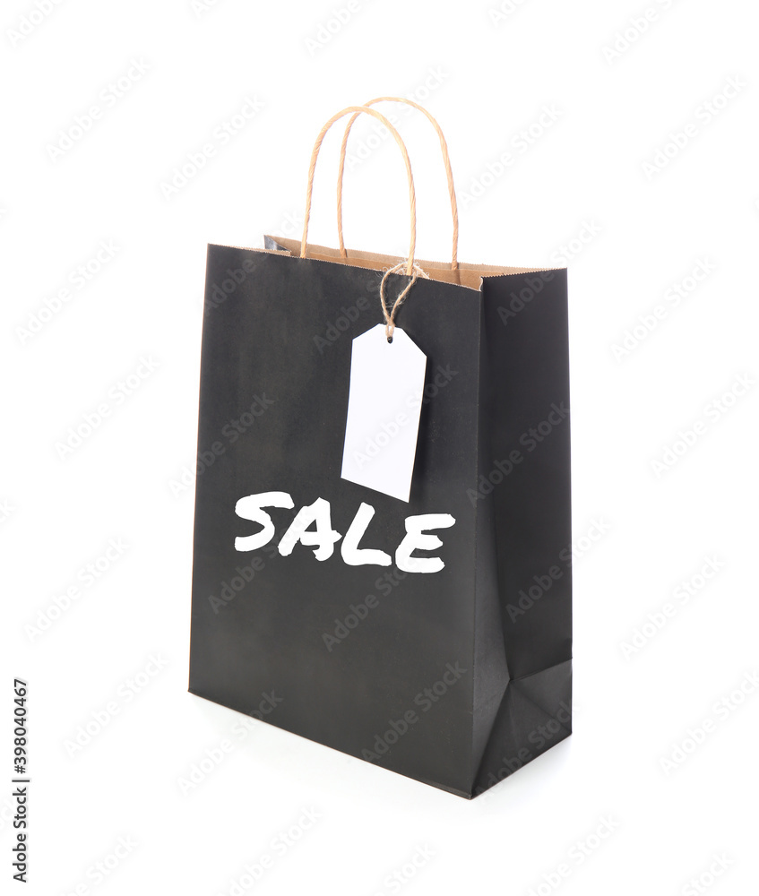 Paper shopping bag with word Sale