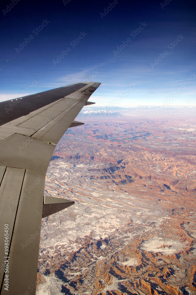View from a airplane during the flight