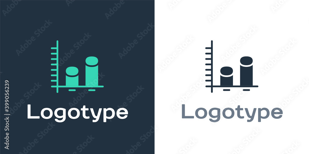 Logotype Data analysis icon isolated on white background. Logo design template element. Vector.