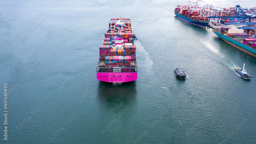 集装箱船，货运海运船，全球商业进出口商业贸易日志