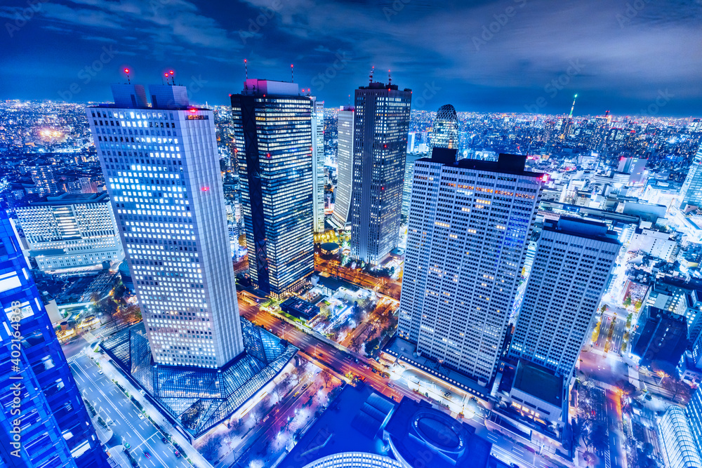 高層ビルが立ち並ぶ新宿の夜景