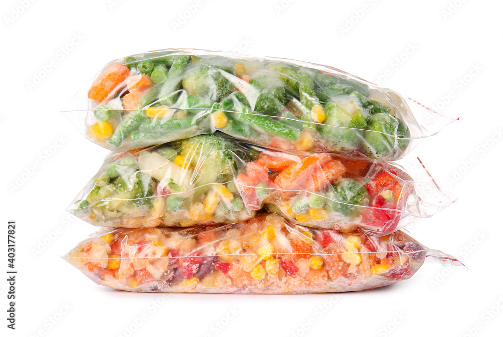 白底塑料袋冷冻蔬菜