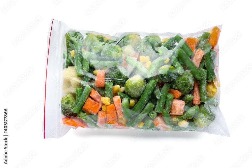 白底塑料袋冷冻蔬菜