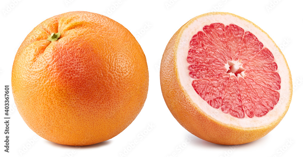 Grapefruit with clipping path isolated