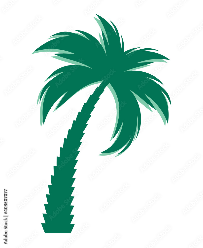 棕榈树轮廓图标。矢量插图EPS10