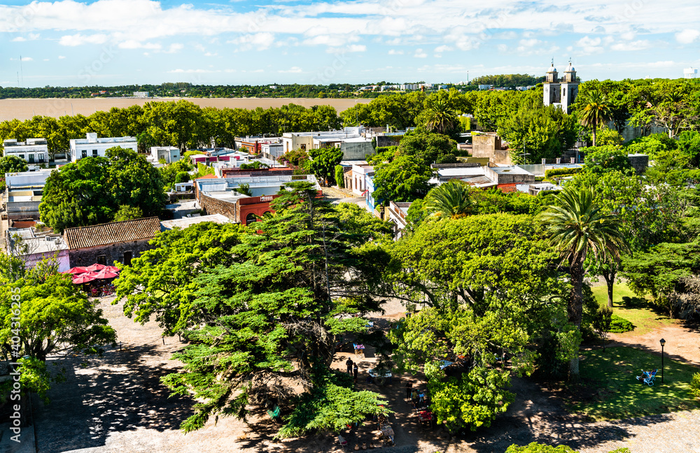 Colonia del Sacramento鸟瞰图。乌拉圭的联合国教科文组织世界遗产