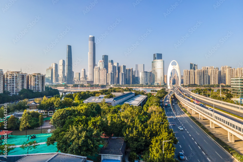 中国广州建筑景观航拍