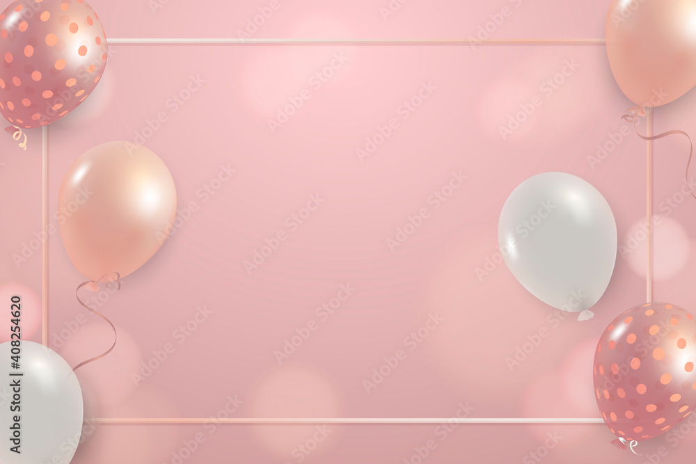 节日粉色新年框架庆祝气球背景
