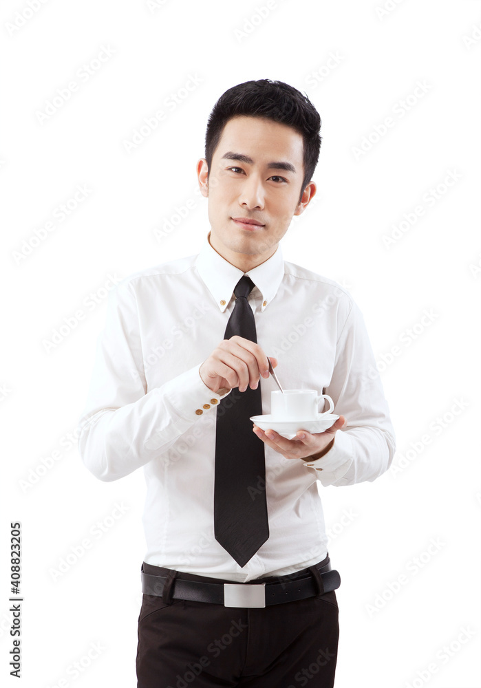 Business people drinking coffee