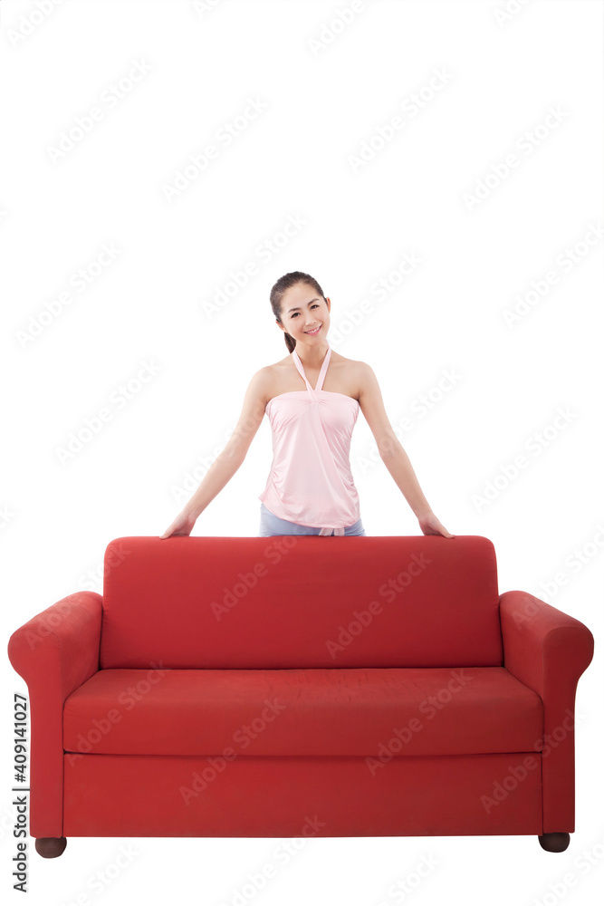 Oriental fashion female and sofa