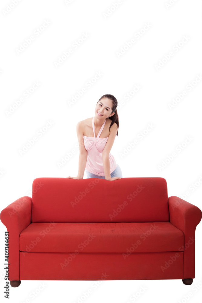 Oriental fashion female and sofa