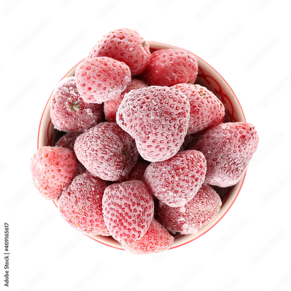 白底冻草莓碗