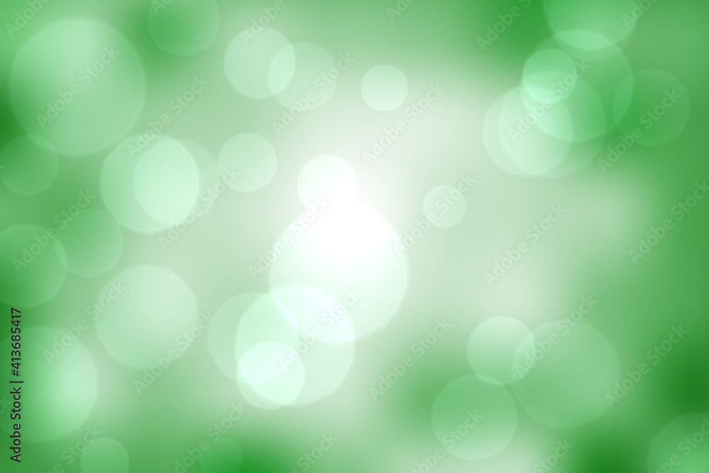 绿色背景下波克光点的抽象图解
