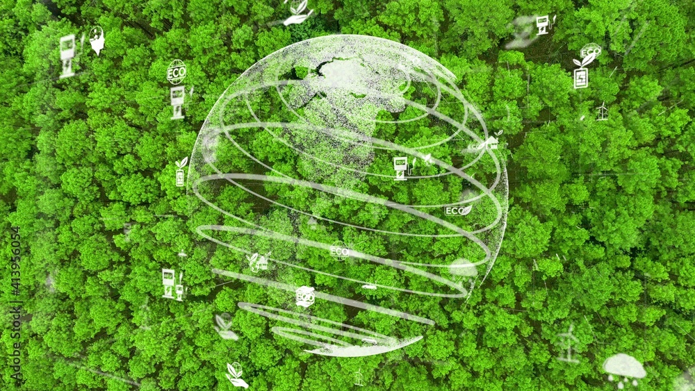 Future environmental conservation and sustainable ESG modernization development by using technology 