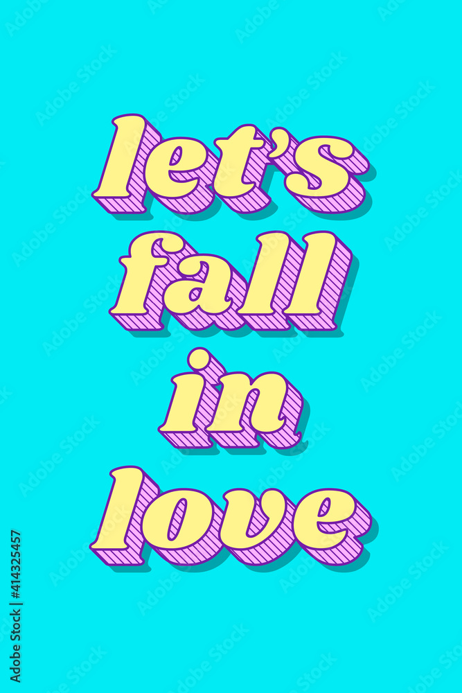 让我们坠入爱河复古大胆的爱情主题字体风格插图