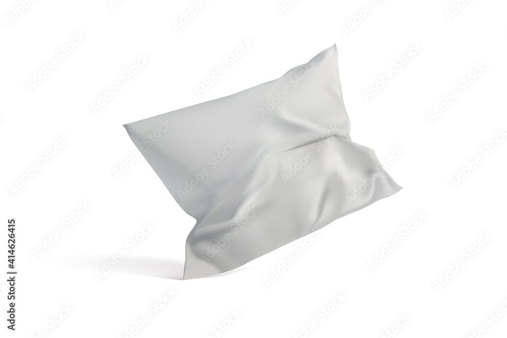 由光滑的白色织物制成的直立舒适坐垫。矢量图