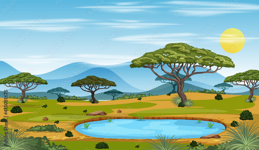 非洲森林景观背景