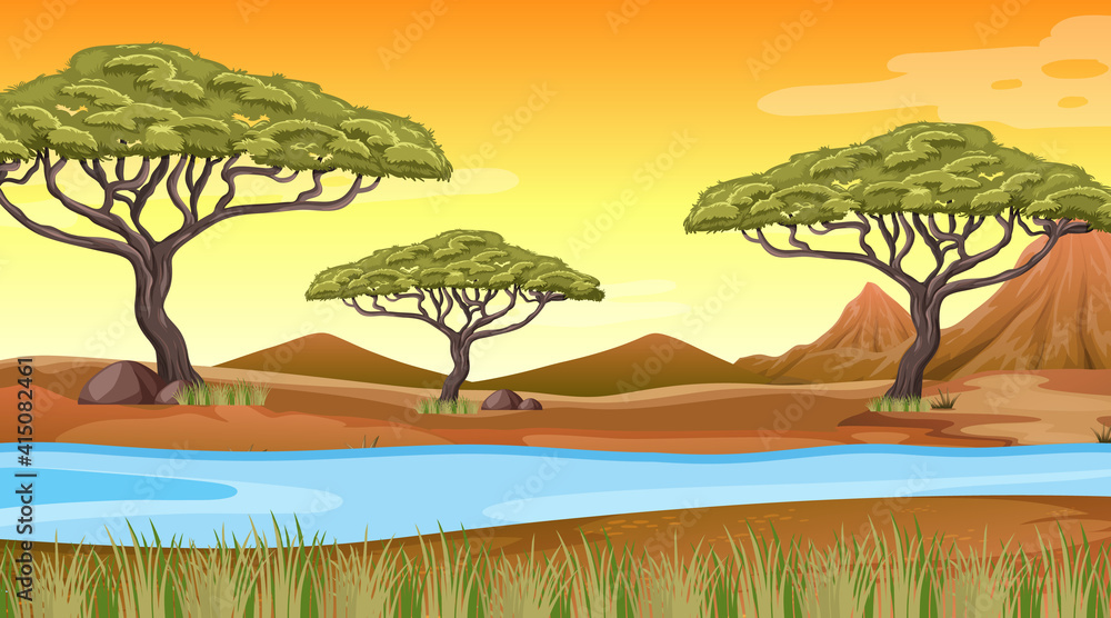 非洲森林景观背景