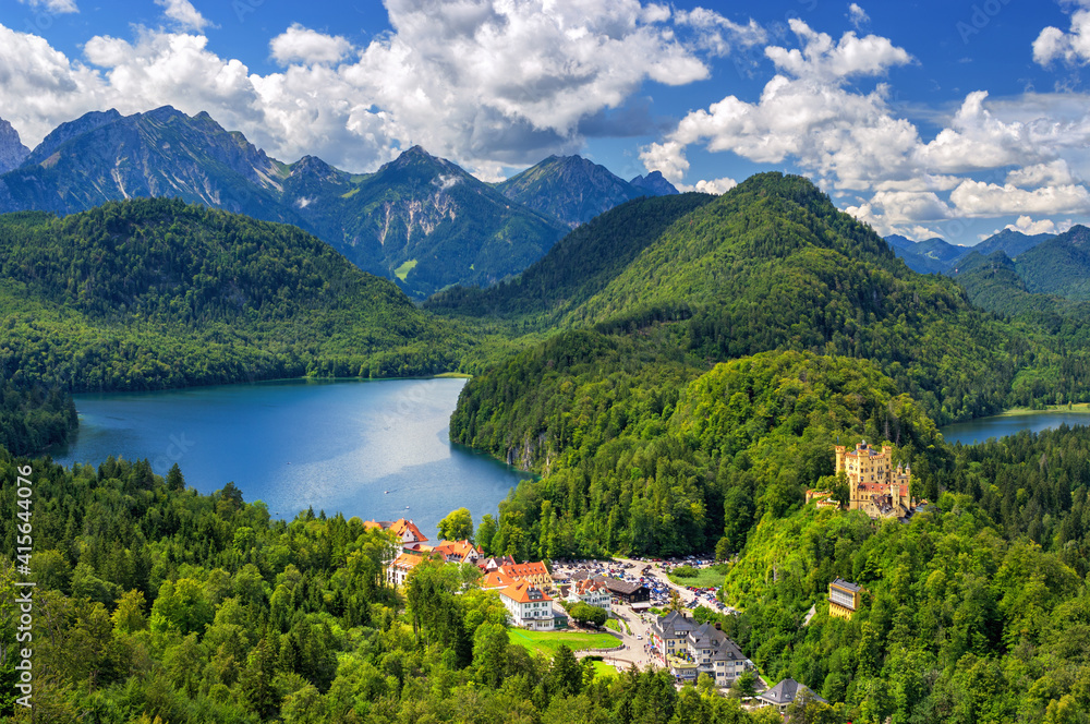 德国巴伐利亚州阿尔卑斯湖景观