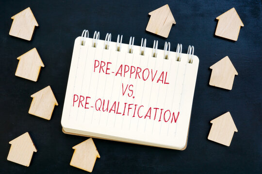 预批准与资格预审抵押贷款词和小房子。
