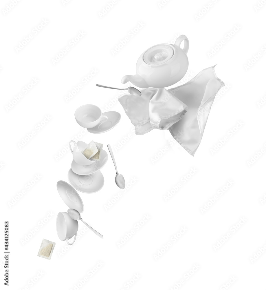 tea utensils with a napkin and spoons