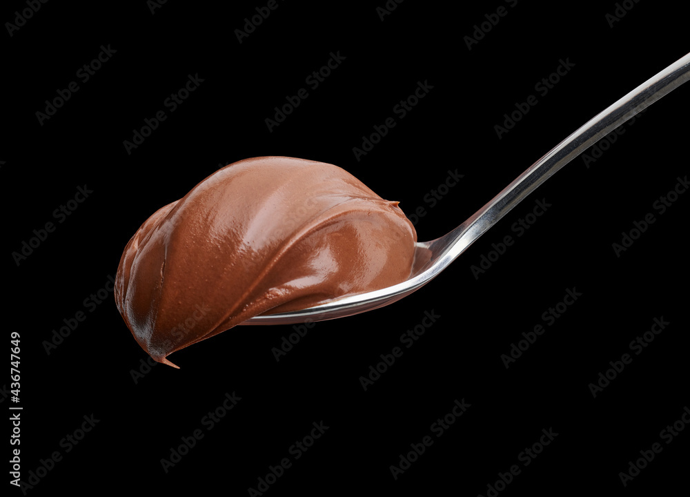 一勺融化的巧克力奶油