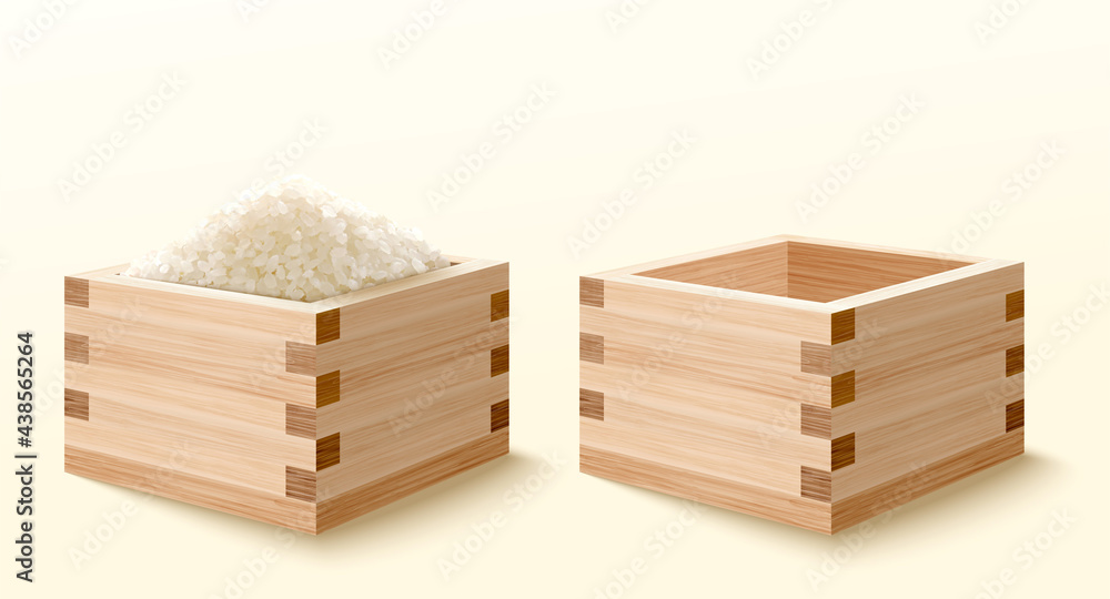 一盒大米及其3d木箱