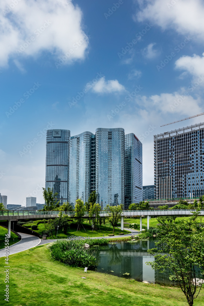 四川成都金融中心建筑景观街景