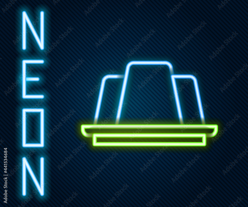 Glowing neon line Jelly cake icon isolated on black background. Jelly pudding. Colorful outline conc