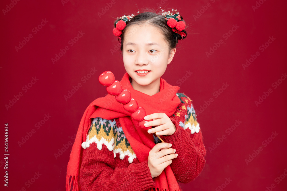 穿春装的中国小女孩