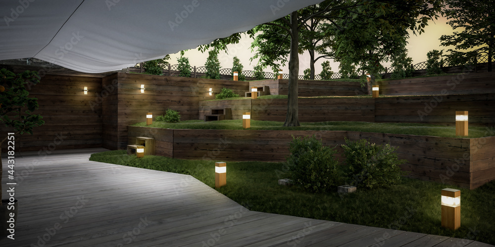 空花园餐厅地块-全景三维可视化