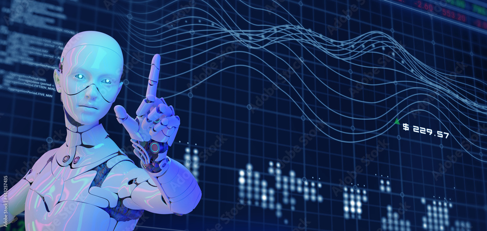 机器人交易图表背景EA专家顾问交易、商业和金融投资f