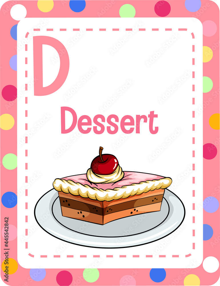 甜点字母D的字母抽认卡
