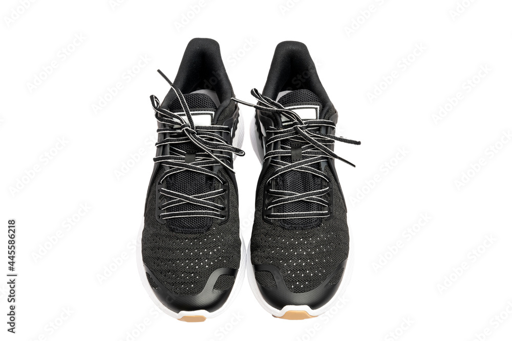 运动鞋，白底隔离黑色运动鞋