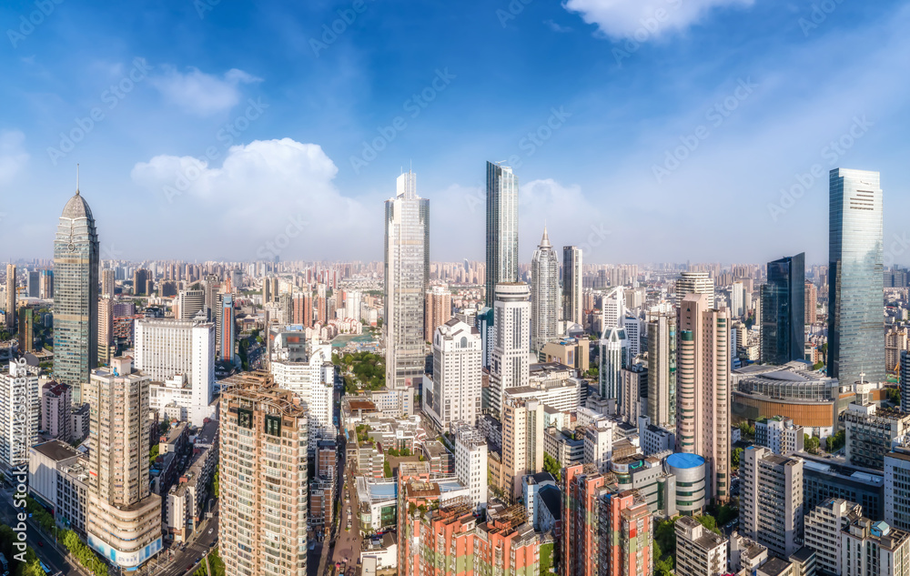中国无锡城市建筑景观航拍