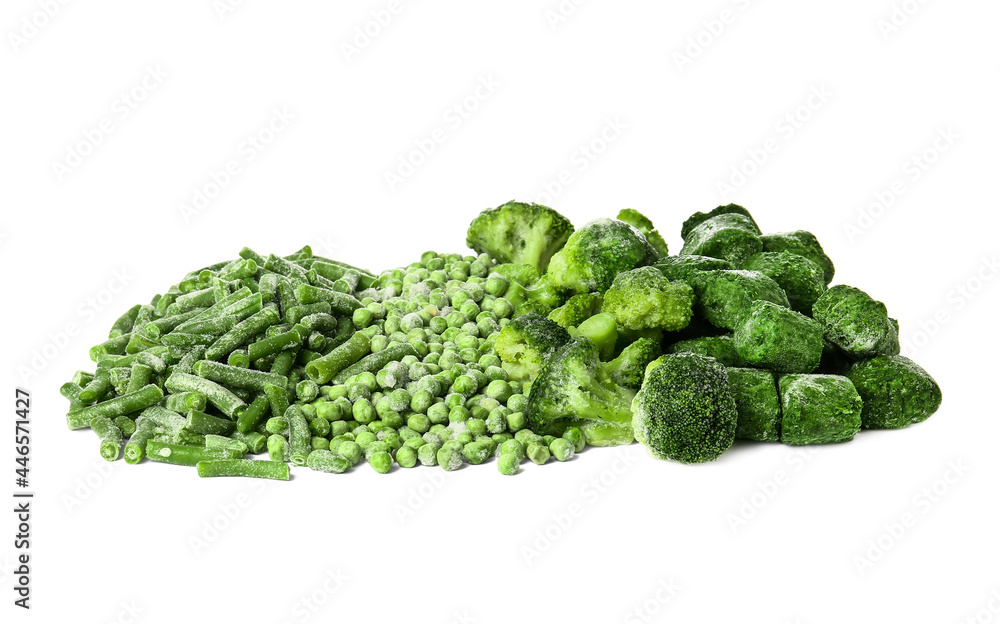 白底冷冻绿色蔬菜
