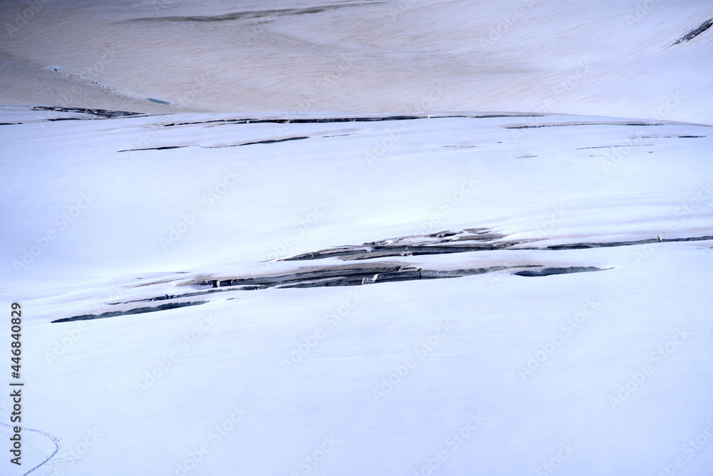 在一个阳光明媚的夏日，从少女峰看到美丽的冰川景观。照片拍摄于202年7月20日