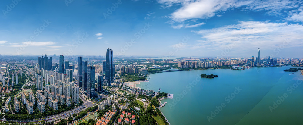 Aerial photography of the central city scenery of Suzhou