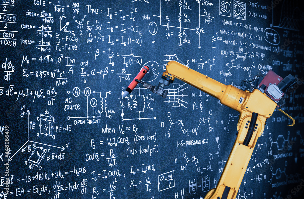 机械化工业问题解决的机械臂人工智能分析数学。机器人技术的概念