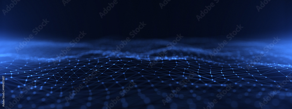 互联网通信大数据，技术背景。网络连接概念-三维渲染。
