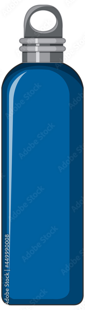 Blue metal water bottle isolated