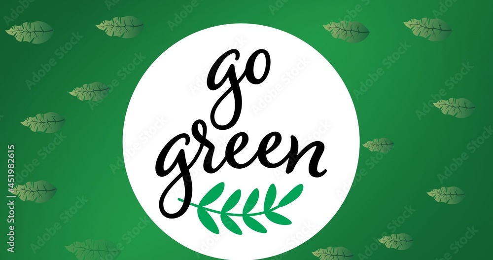 绿色背景上的绿色文本和徽标的组成