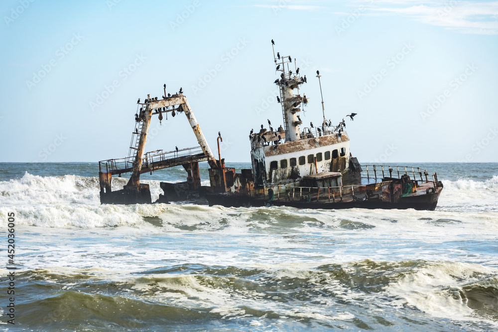 The shipwreck in the Atlantic ocean