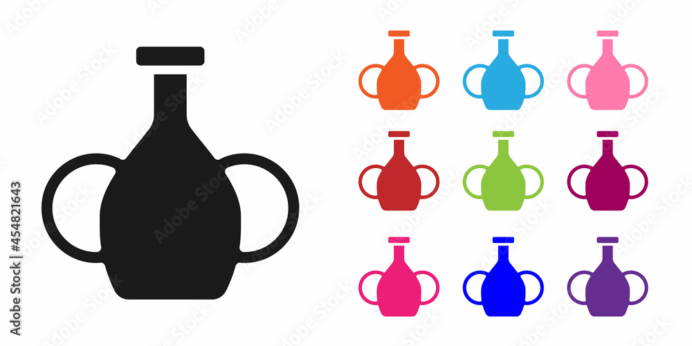 Black Vase icon isolated on white background. Set icons colorful. Vector