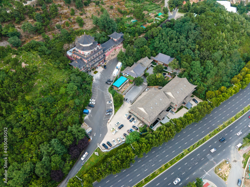Aerial photography of Qingdao Laoshan Sightseeing Park Scenic Area