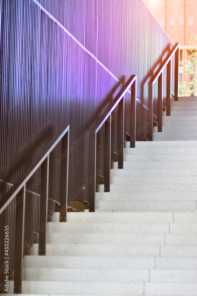 Modern stairs leading to an office building
