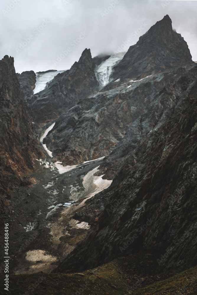 俄罗斯高加索山脉景观-自然-北奥塞梯旅游荒野风光